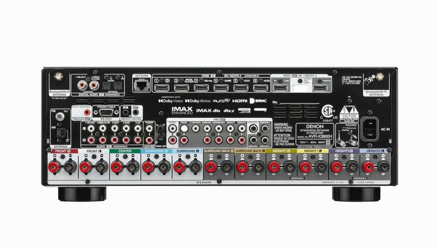 mặt sau Amply Denon AVR-X3800H
