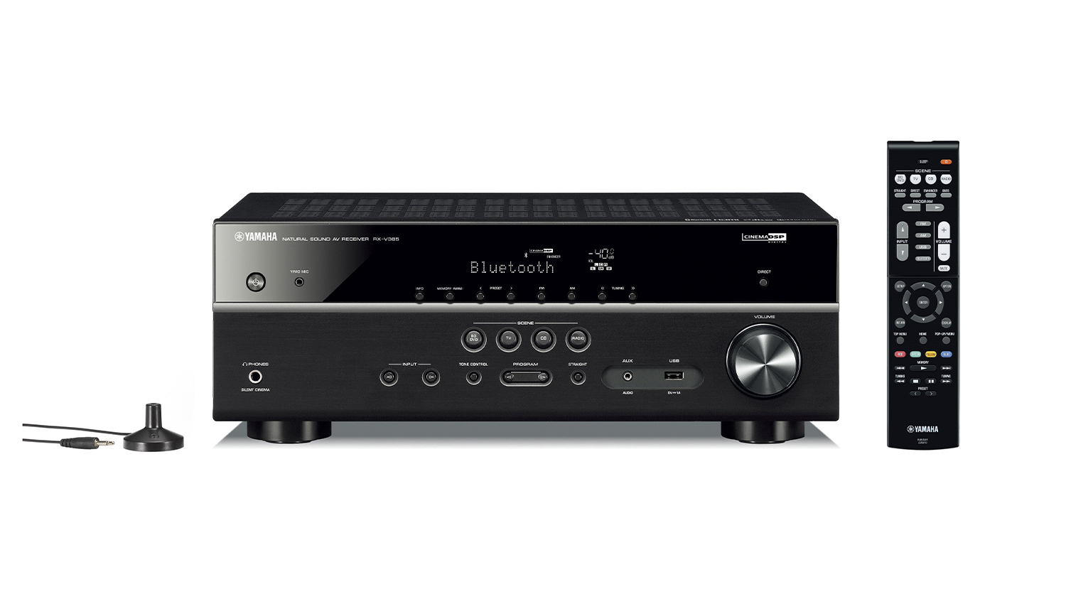 Amply Yamaha RX-V385 mặt trước