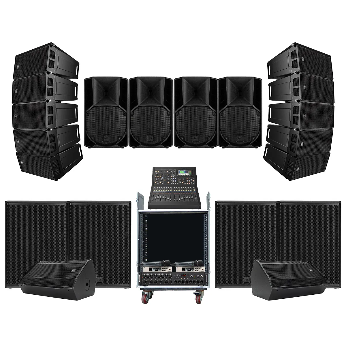 Dàn âm thanh line Array RCF ITALY 01 (RCF HDL 6-A, RCF SUB 8003-AS MK3, RCF ST 12-SMA II, RCF ART 710-A MK5...)