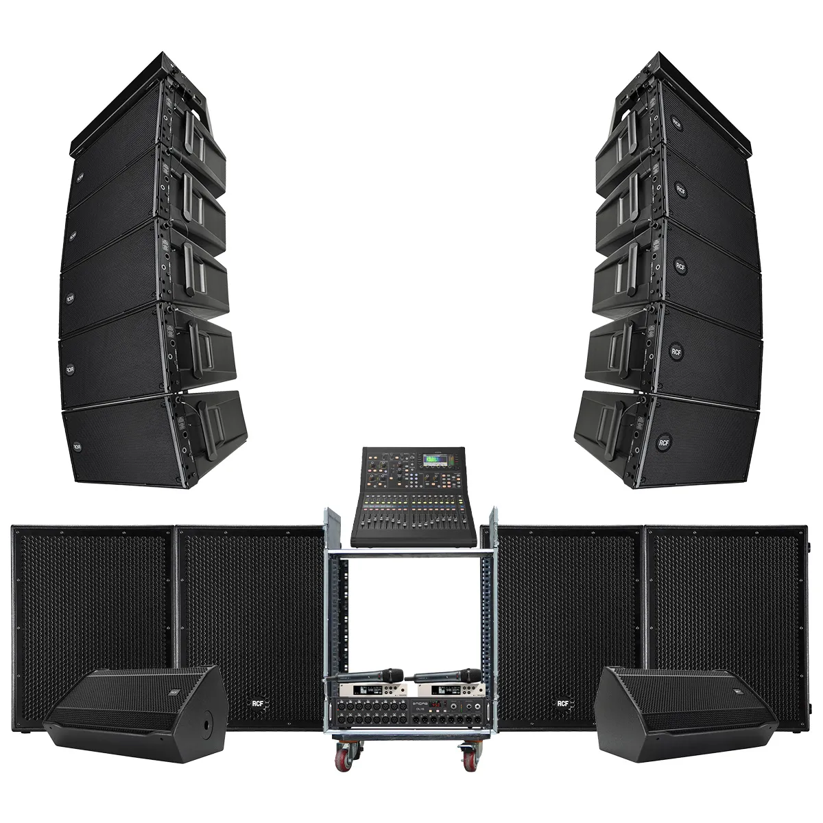 Dàn âm thanh line Array RCF ITALY 02 (RCF HDL 10-A, RCF SUB 8004-AS, RCF ST 12-SMA II, Midas M32R Live...) - Hình 1