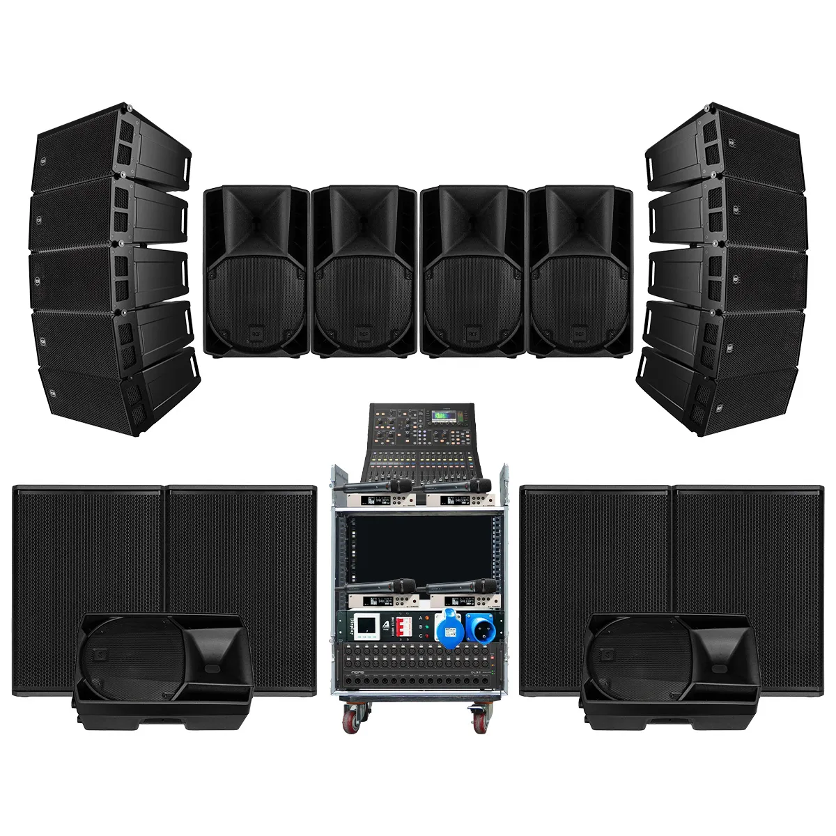 Dàn âm thanh line Array RCF ITALY 04 (RCF HDL 6-A, SUB 8003-AS MK3, ART 712-A MK5, Midas DL32, Midas M32R Live,...)
