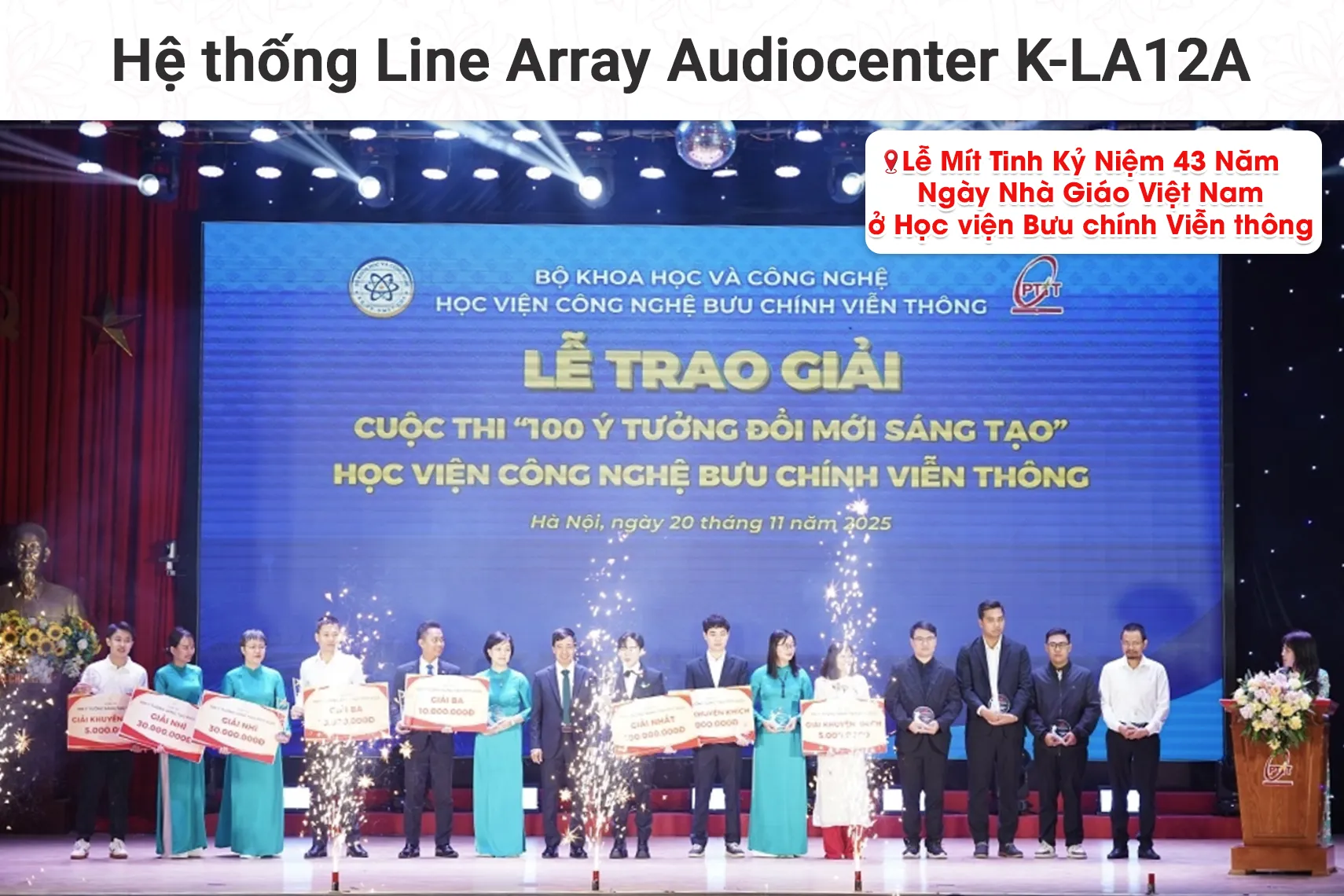 Hệ thống Line Array Audiocenter K-LA12A Cho Lễ Mít Tinh Kỷ Niệm 43 Năm Ngày Nhà Giáo Việt Nam Tại Học viện Bưu chính Viễn thông (PTIT)