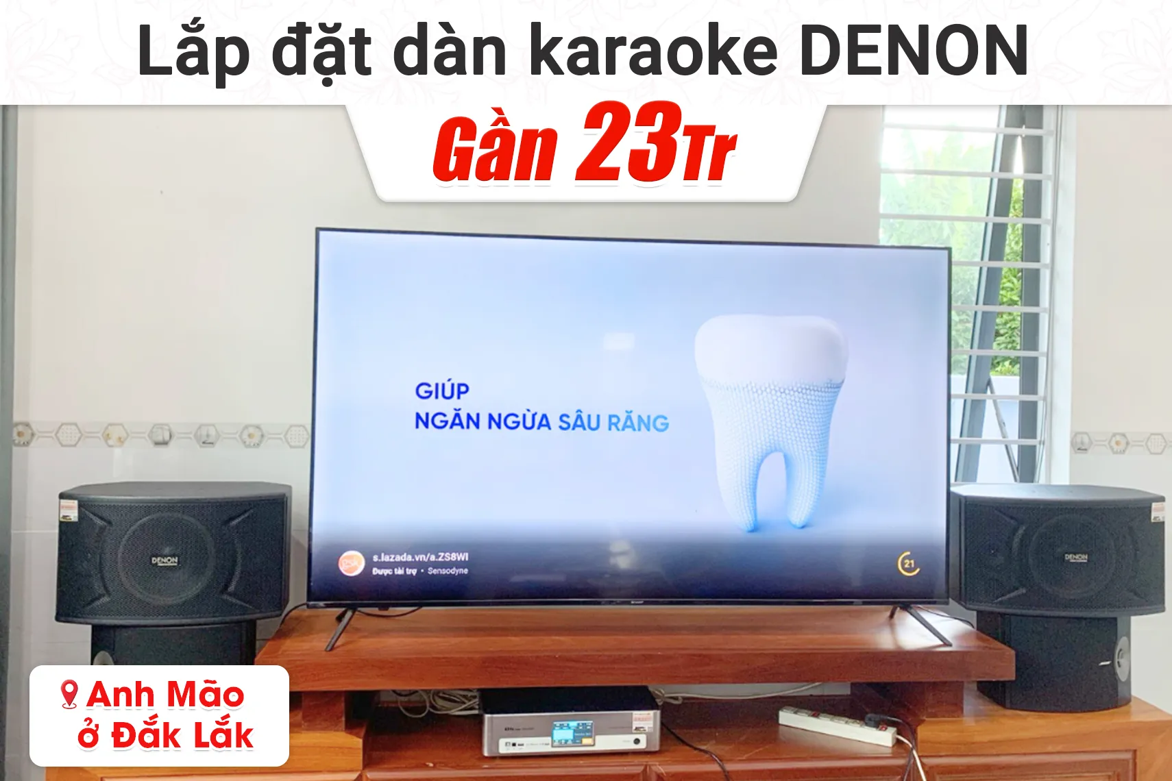 Lắp đặt dàn karaoke Denon gần 23tr cho anh Mão tại Đắk Lắk (Denon DP-C10, DKA 5500)