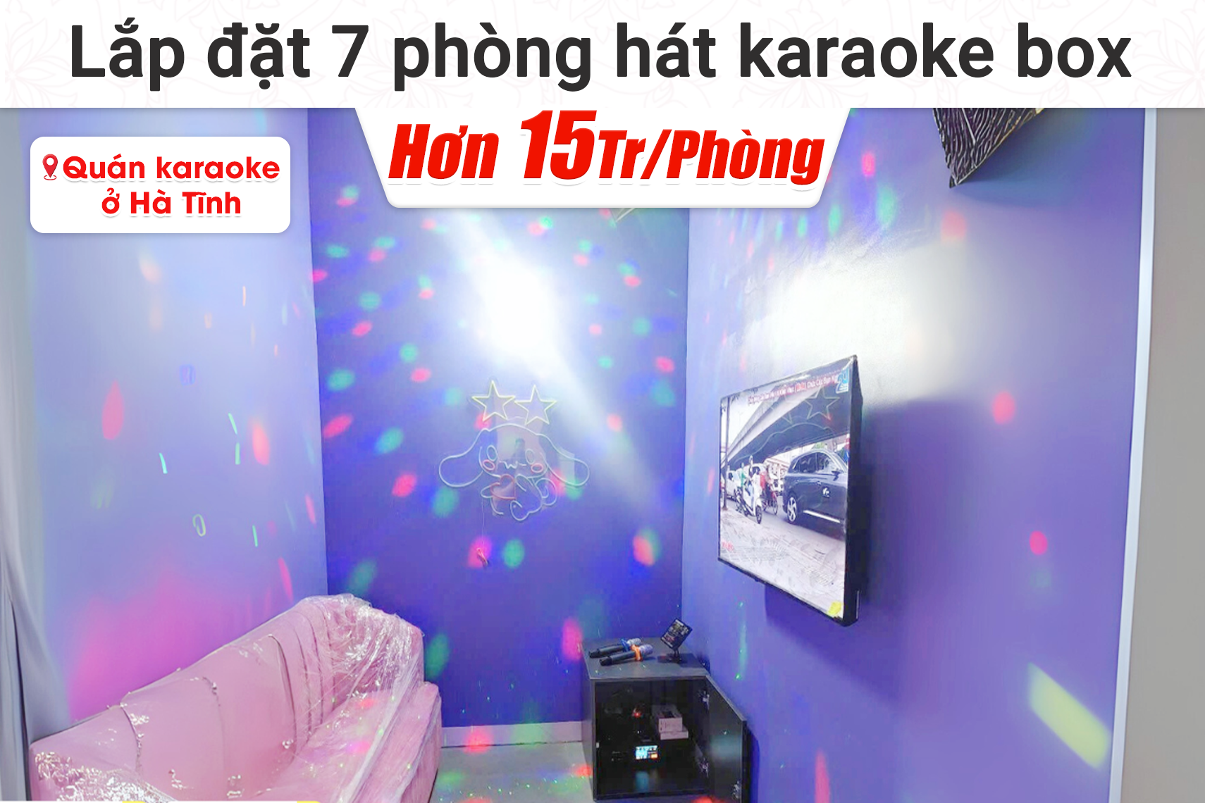Lắp đặt 7 phòng hát karaoke box mini cho quán hát tại Hà Tĩnh (BIK BK-C25, DKA 5500...)