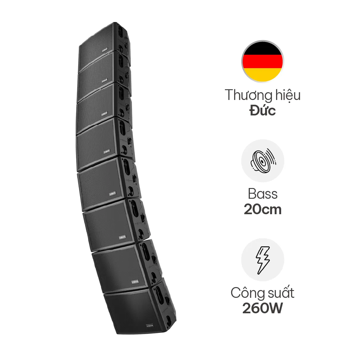 Loa array Audiocenter Artist T8 (Passive, bass 20cm, 260W) - Hình 1