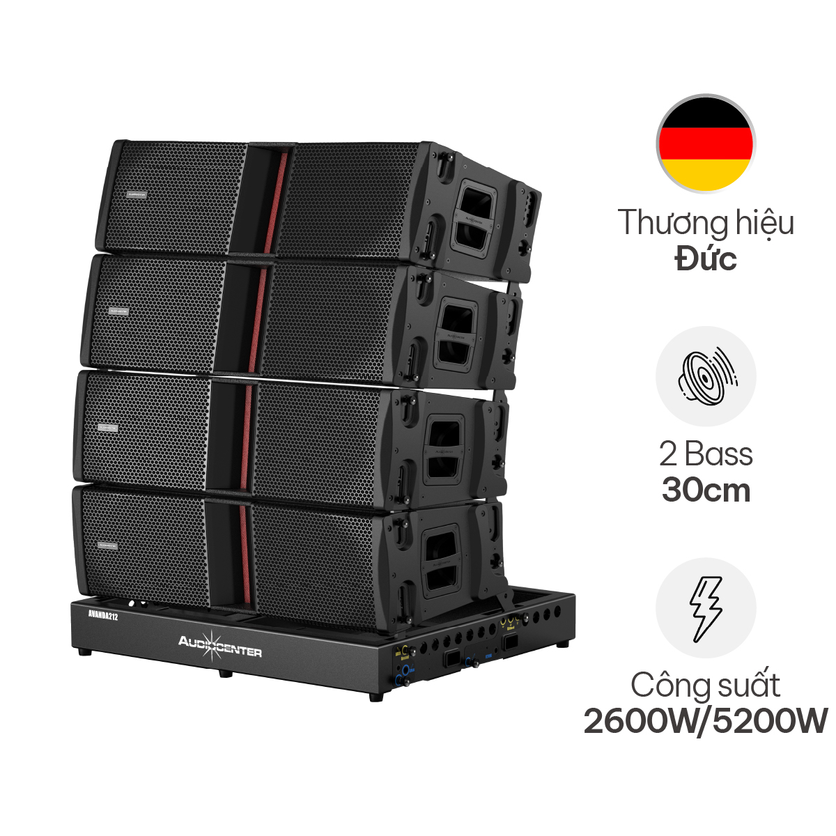 Loa array Audiocenter Avanda 212A (Active, 2 bass 30cm, 5200W)