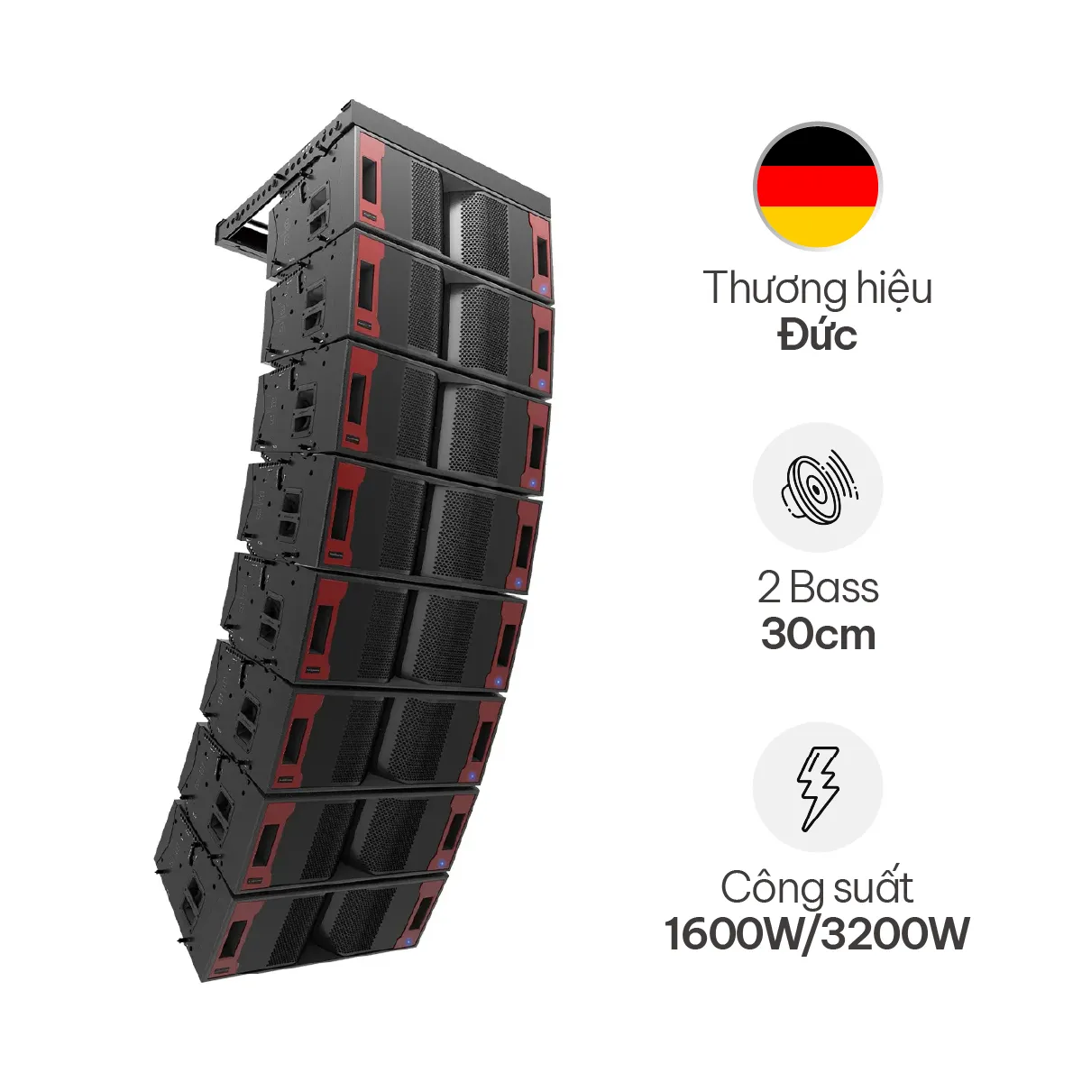 Loa array Audiocenter K-LA212-DSP (Active, Bass Đôi 30, 3200W, 135dB)