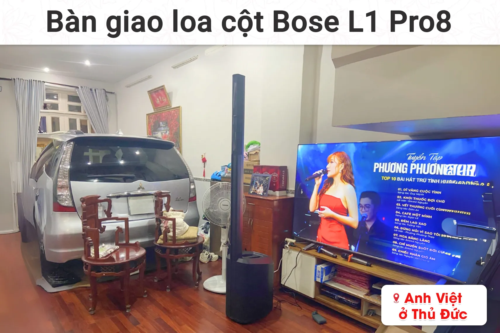 Bàn giao loa cột Bose L1 Pro8 cho anh Việt tại Thủ Đức