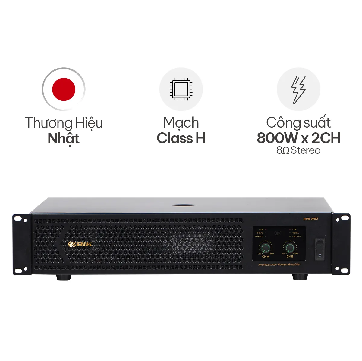 Cục đẩy công suất 2 kênh BIK BPA-H82