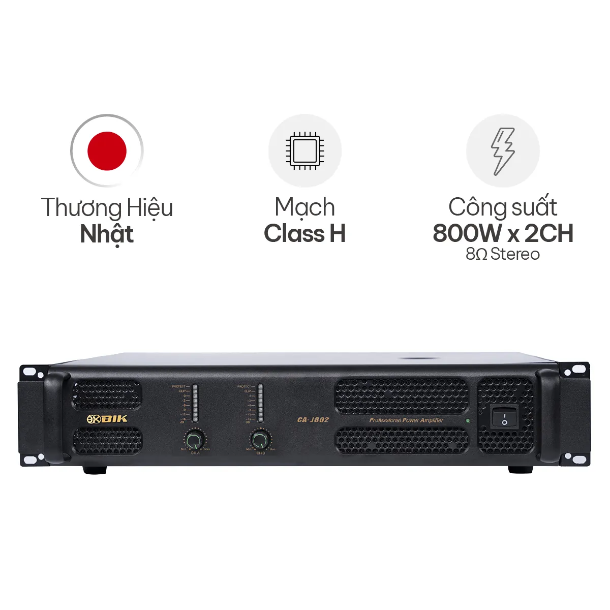 Cục đẩy công suất 2 kênh BIK CA-J802