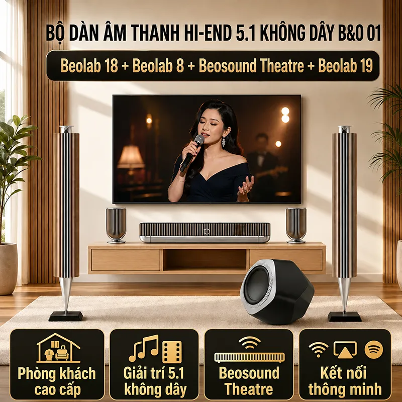 Bộ dàn âm thanh hi-end 5.1 Không dây B&O 01