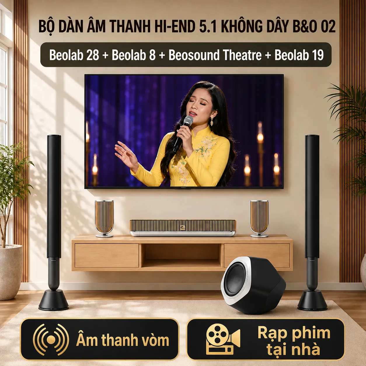 Bộ dàn âm thanh hi-end 5.1 Không dây B&O 02