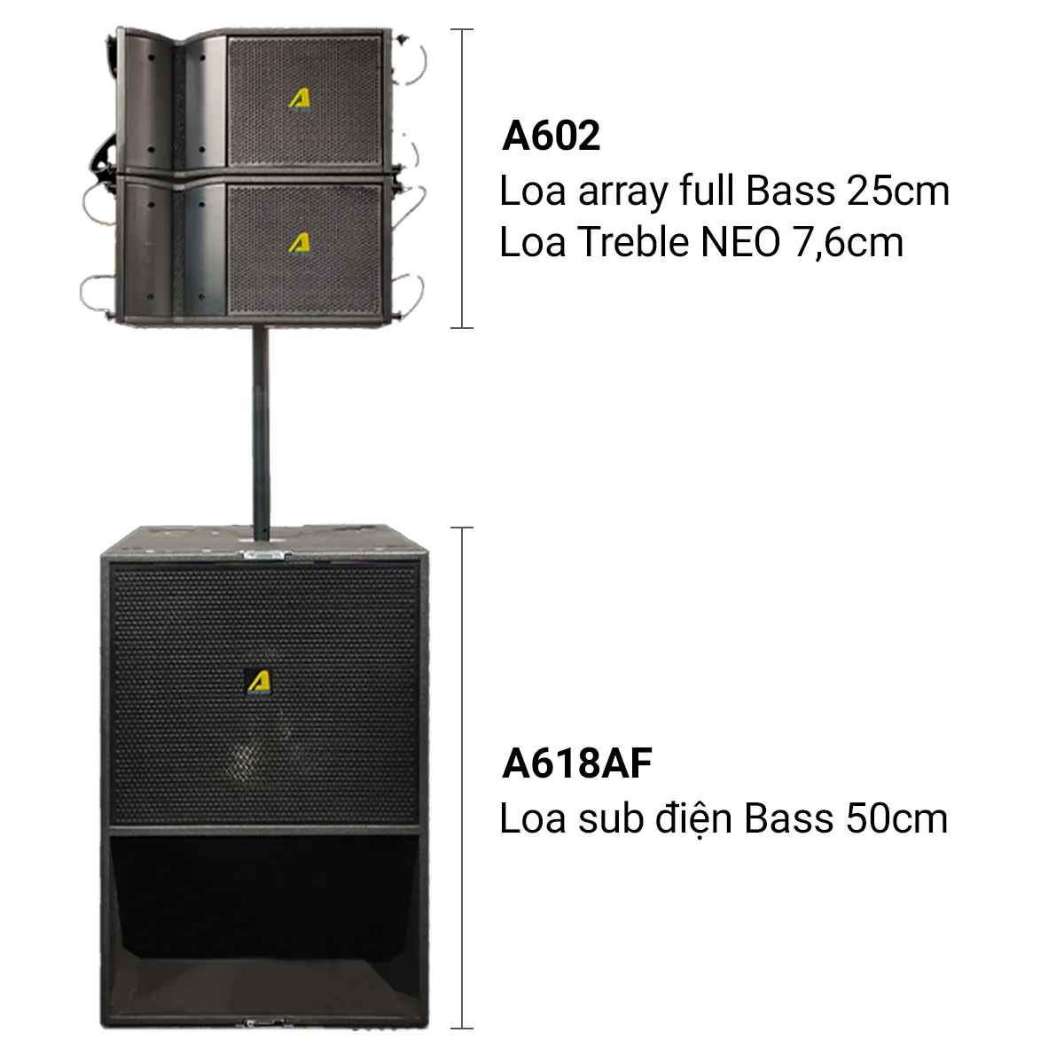 Bộ Loa Array ACTPRO A602 Suit từ Neo (4 topA602N + 2 sub A618SN) - Hình 3