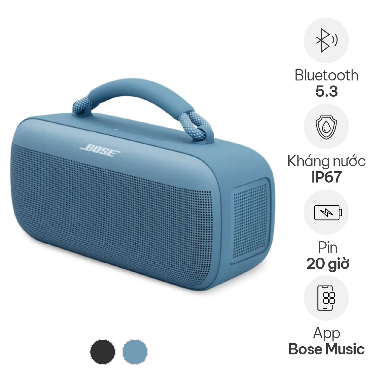 Loa Bose SoundLink Max Portable (20h, Bluetooth 5.3)