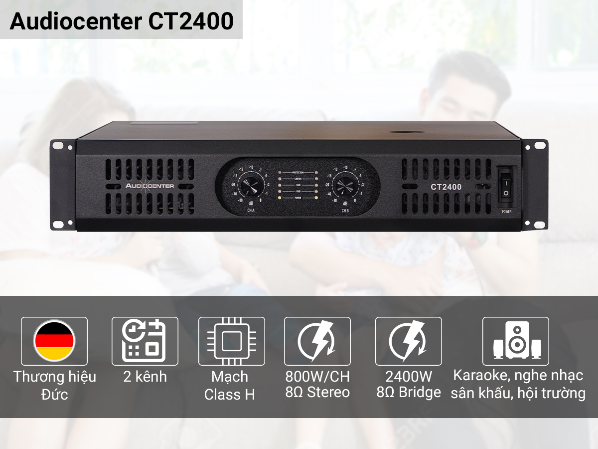 Cục đẩy 2 k&ecirc;nh Audiocenter CT2400