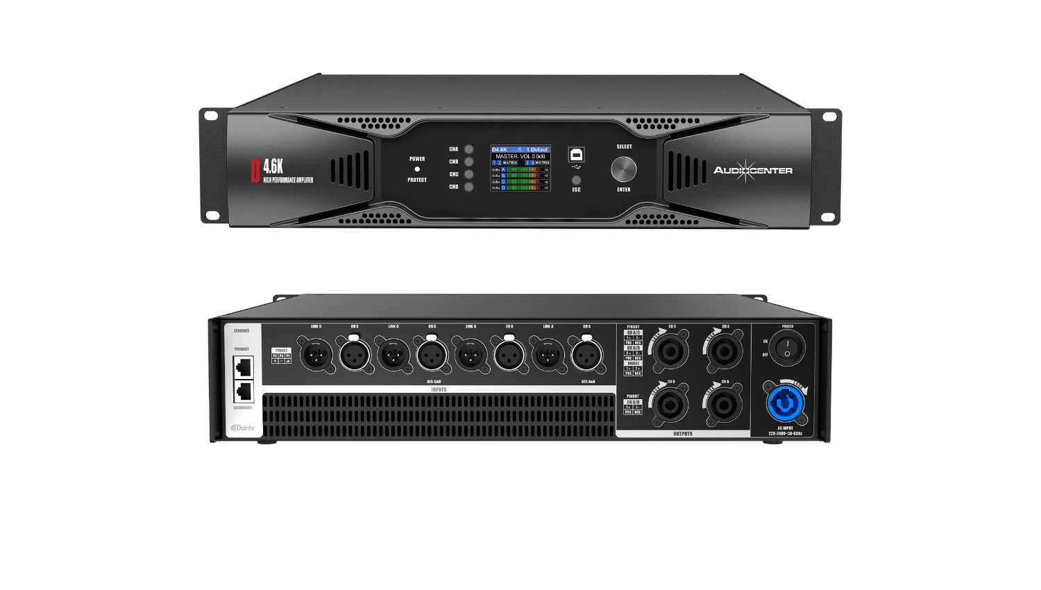  Cục đẩy 4 kênh Audiocenter D4.6K (Class D, Có Bridge) - Hình 3