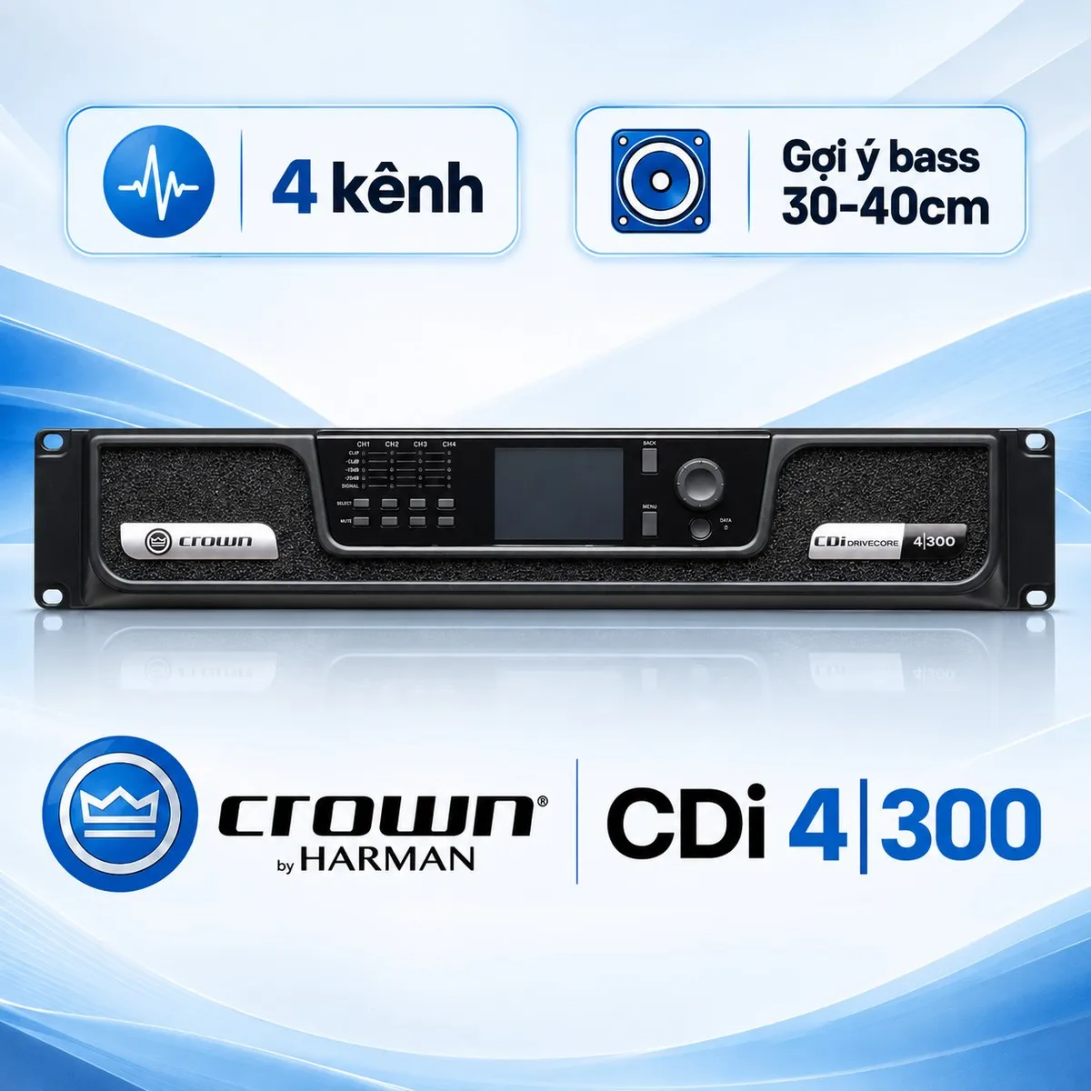 Cục đẩy công suất 4 kênh Crown CDi 4|300