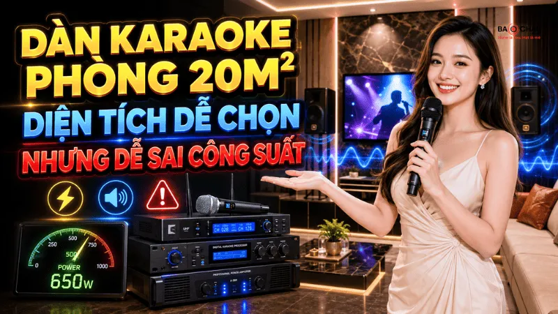 Dàn Karaoke Phòng 20m2 - Mức Diện Tích Dễ Chọn Nhưng Dễ Sai Công Suất