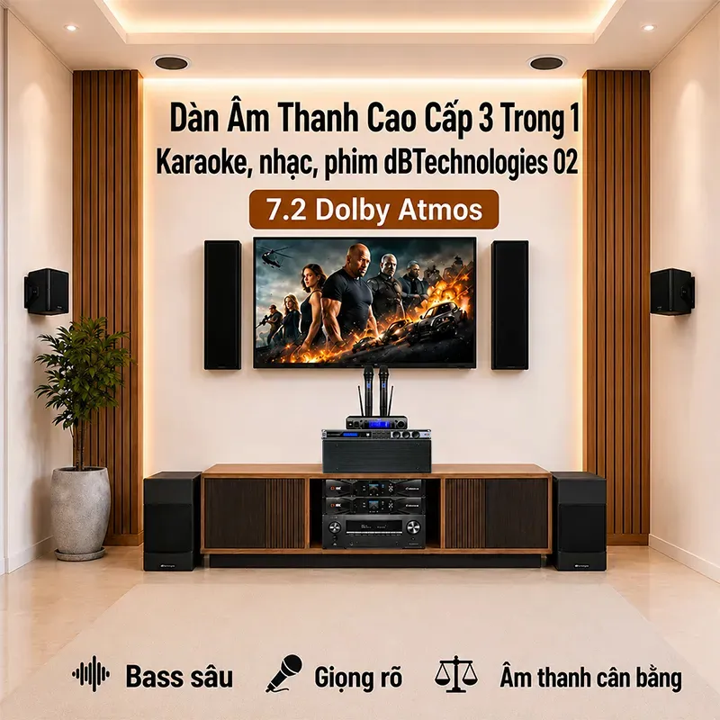 Dàn âm thanh cao cấp 3 Trong 1 karaoke, nhạc, phim dBTechnologies 02 (IS25T, IS4T, IS6C, AVR-X2900H,…)