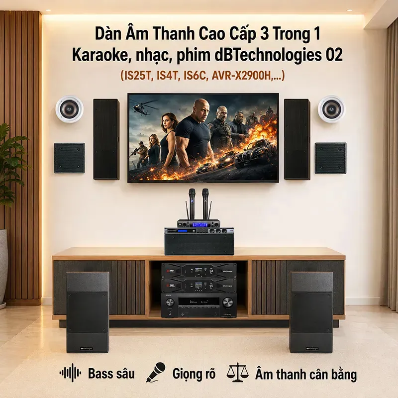 Dàn âm thanh cao cấp 3 Trong 1 karaoke, nhạc, phim dBTechnologies 02