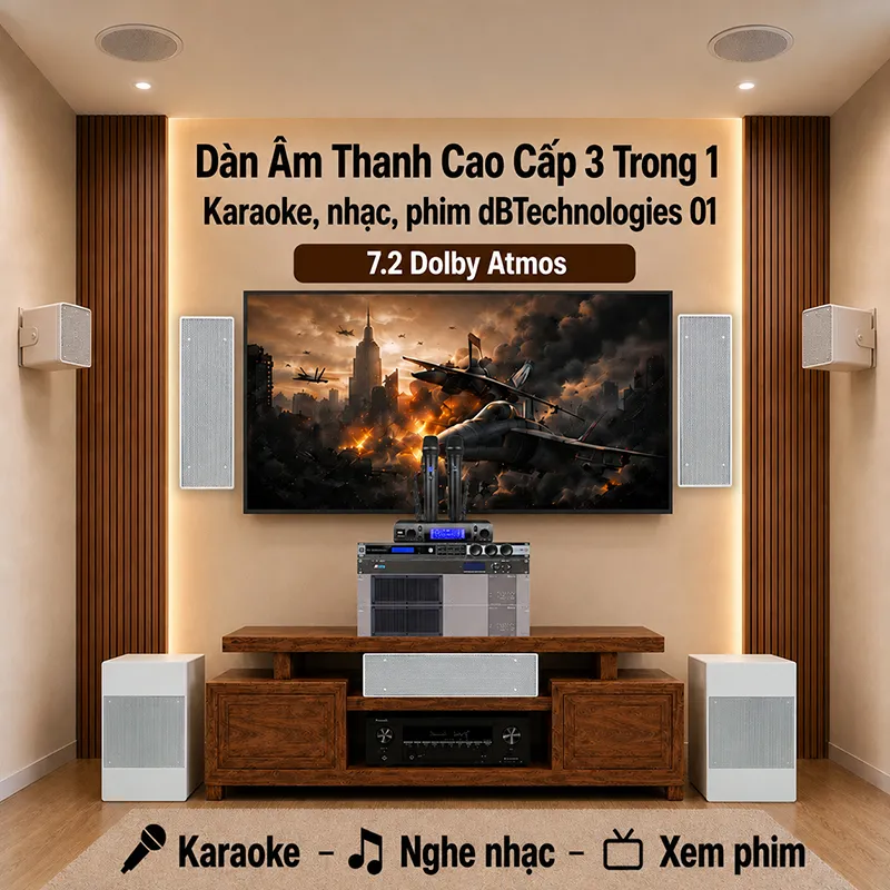 Dàn âm thanh cao cấp 3 trong 1 karaoke, nhạc, phim dBTechnologies 01