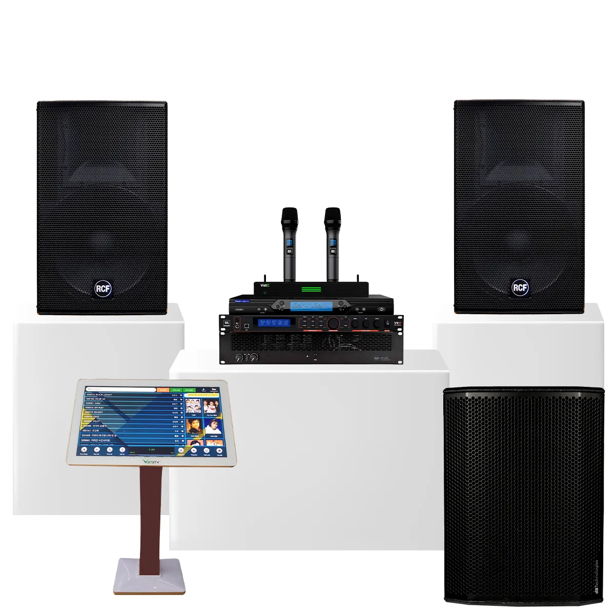 Dàn karaoke cao cấp RCF Acustica 42 (RCF C 5215 W MK3, IPS 5.0K, JBL VX9, dBTechnologies Sub 615, BS9800, ...) - Hình 2