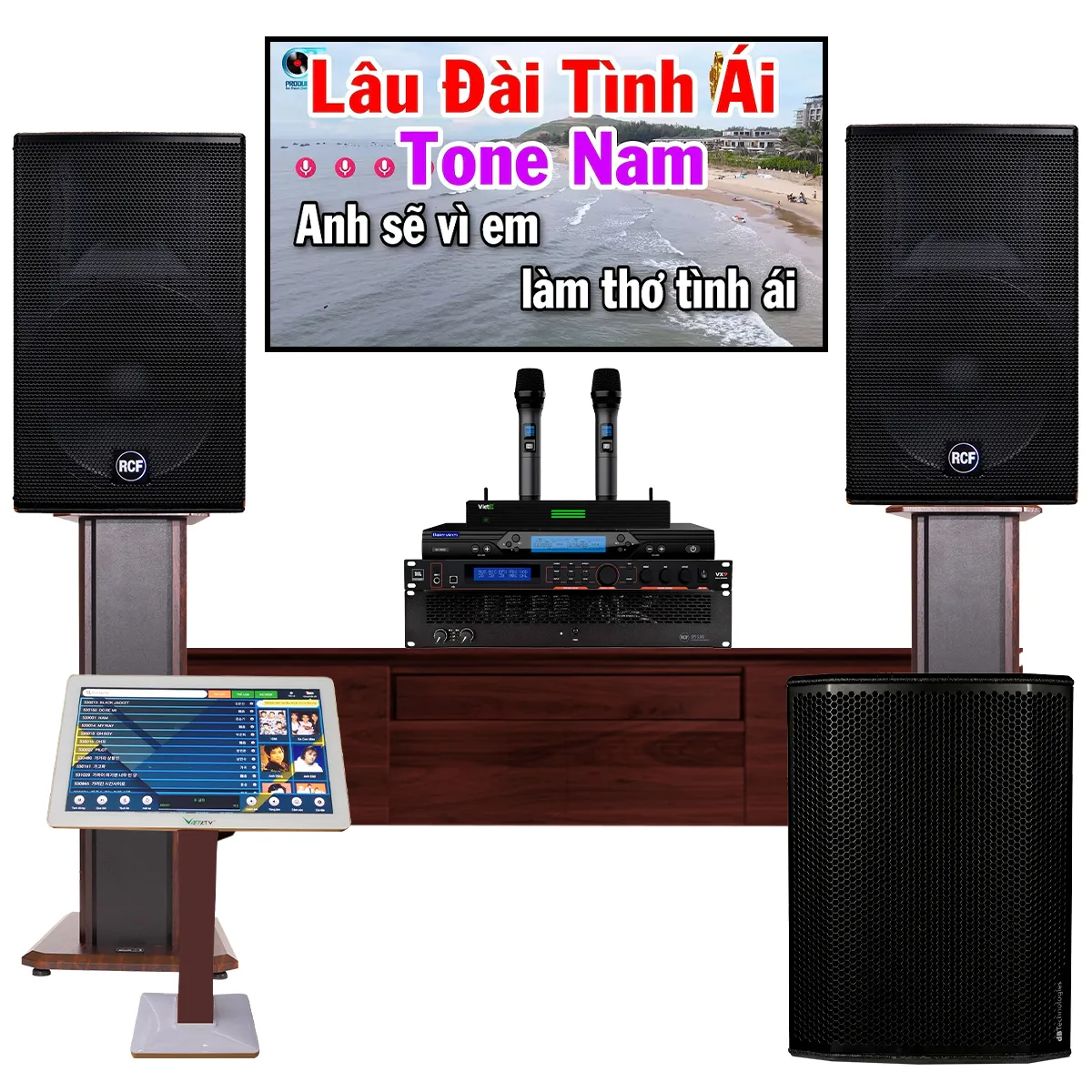 Dàn karaoke cao cấp RCF Acustica 42 (RCF C 5215 W MK3, IPS 5.0K, JBL VX9, dBTechnologies Sub 615, BS9800, ...) - Hình 1