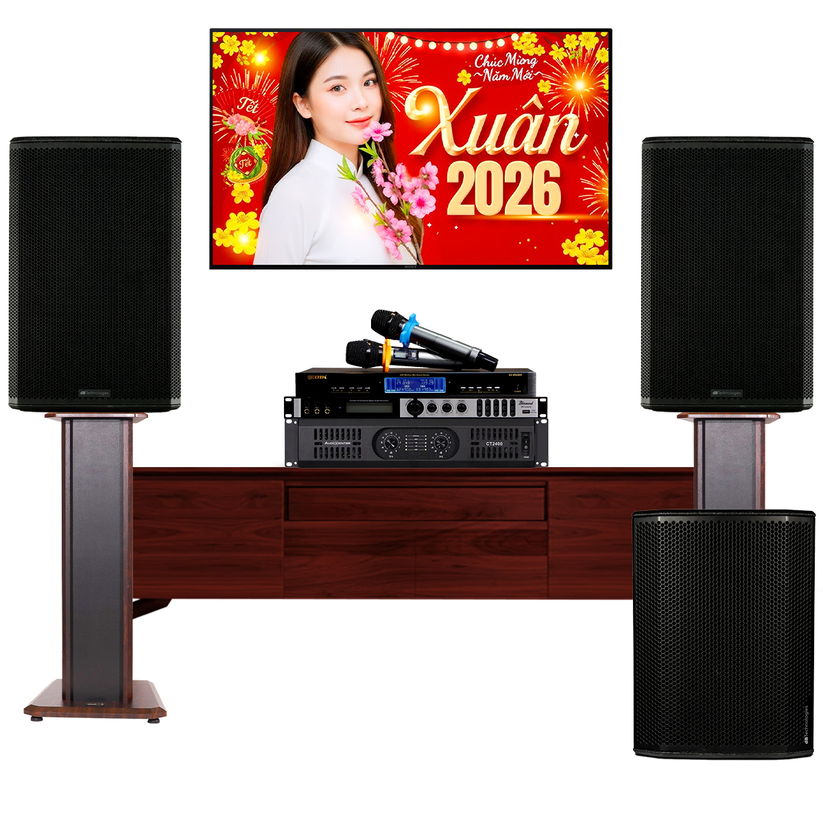 Dàn karaoke gia đình dBTechnologies 17 (dBTechnologies LVXP15, Sub615, CT2400, X6 Luxury, BJ-U500II)