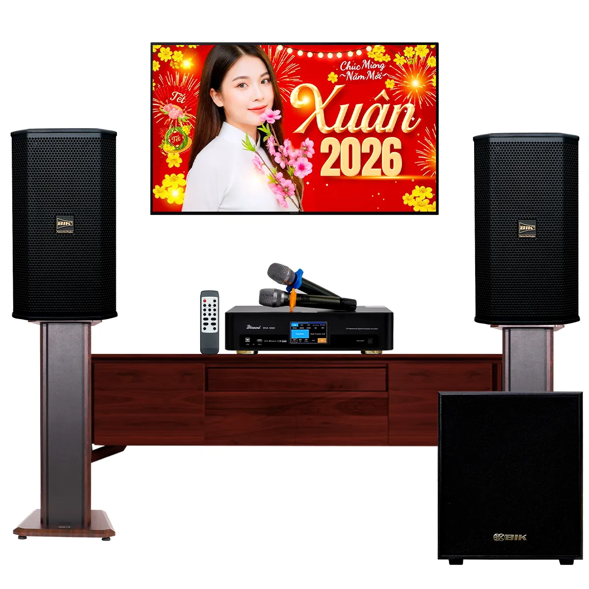 Dàn karaoke gia đình hiện đại BC01 (BIK BSP 410II, BKSound DKA 6500, BIK BJ-W25AV II)