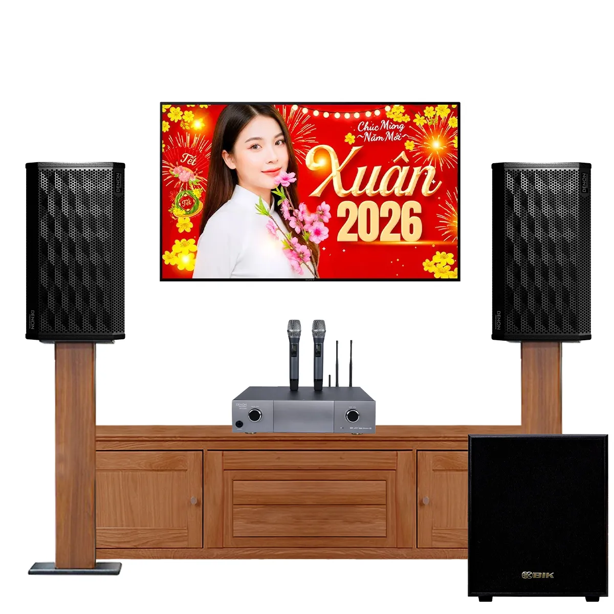 Dàn karaoke gia đình hiện đại Denon 02 (Denon DP-R310, DP-N1600, BJ-W25AV II)