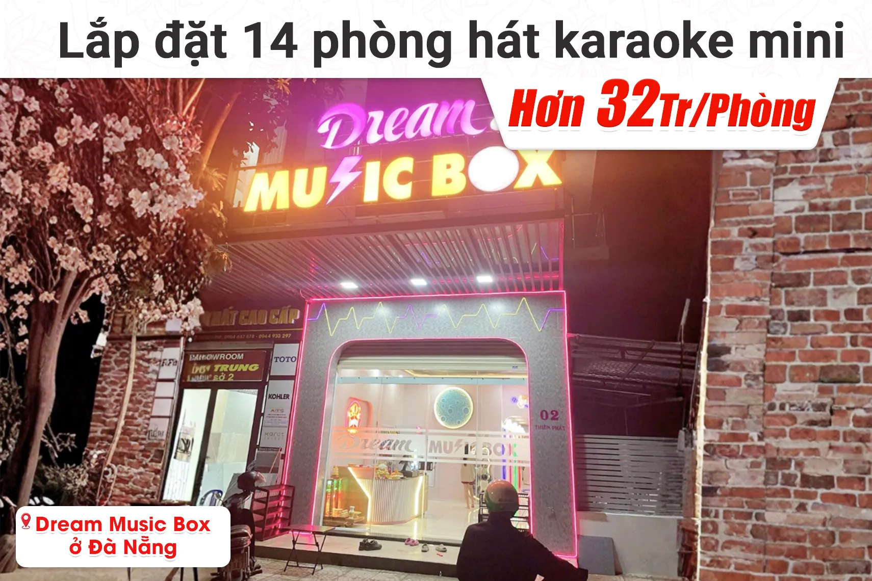 Lắp đặt 14 phòng karaoke box mini cho quán Dream Music Box tại Đà Nẵng (JBL CV1852T, Bksound DKA550, Việt KTV AIO23)