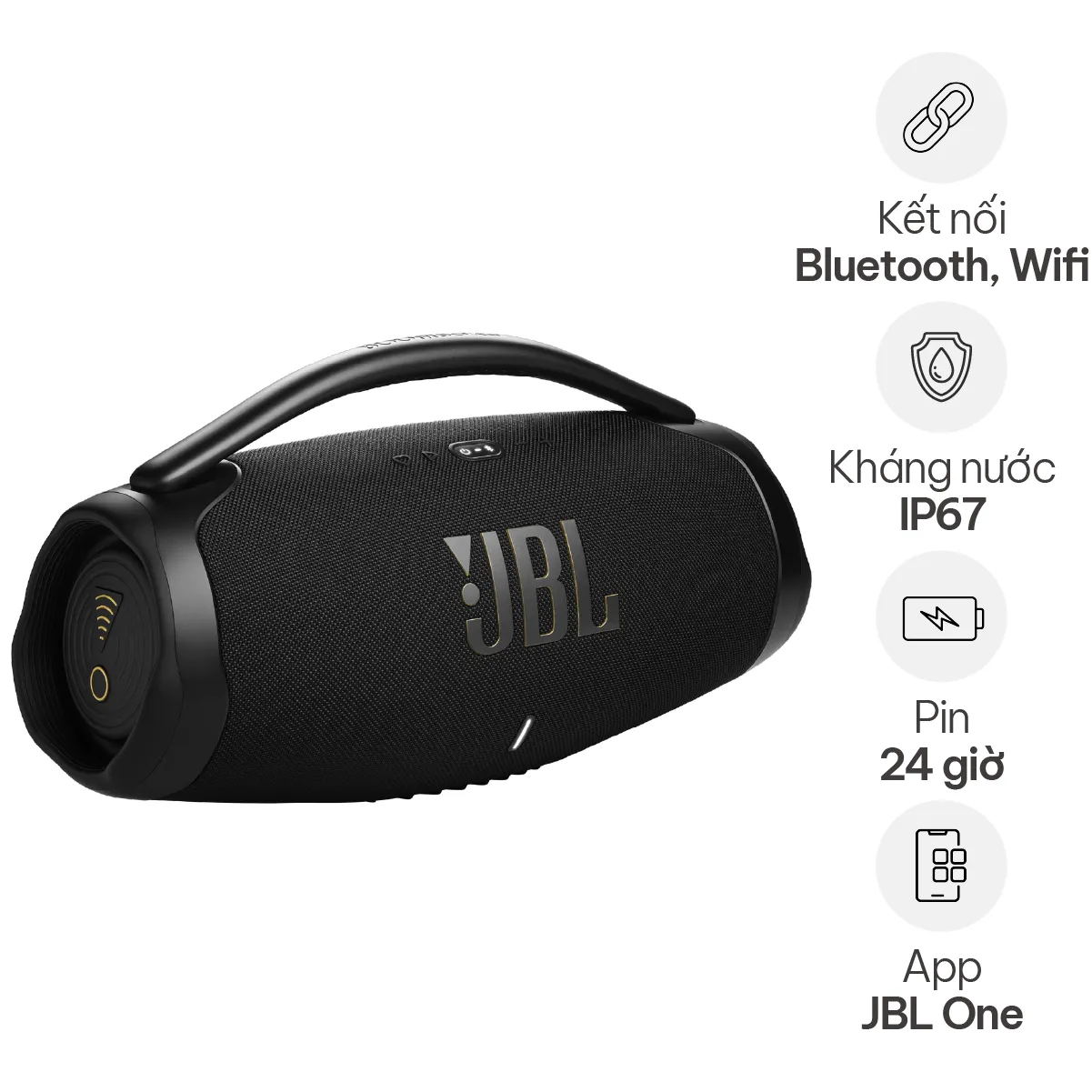 Loa JBL Boombox 3 Wi-Fi (200W, Pin 24H, Bluetooth 5.3, Wifi 6)