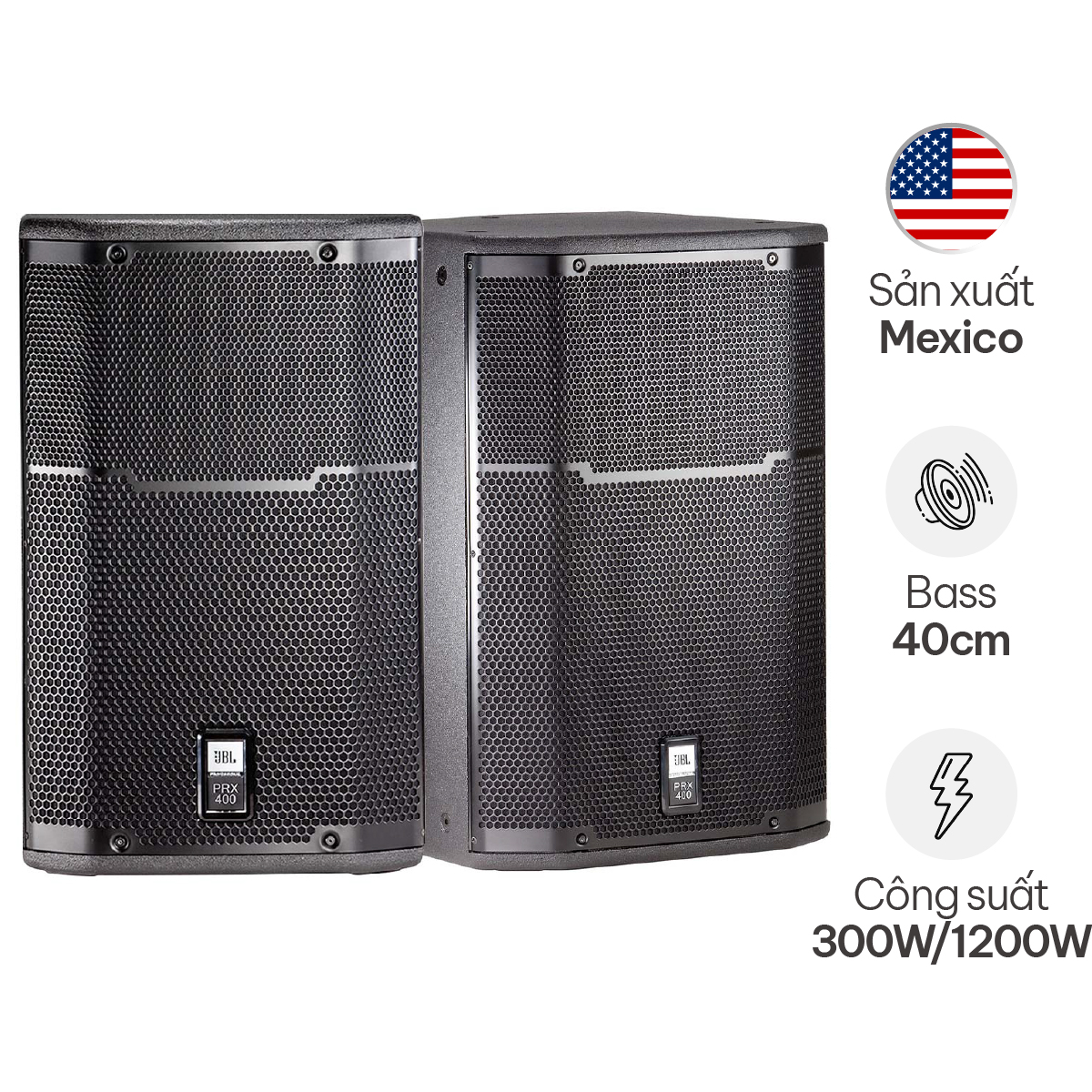 Loa JBL PRX 415M (full bass 40, 300W/1200W SX: mexico)
