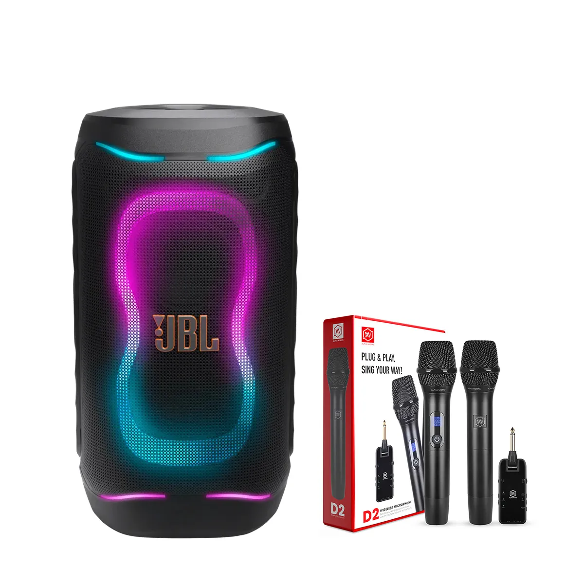 Combo loa JBL PartyBox 130 + Micro Alpha Works D2