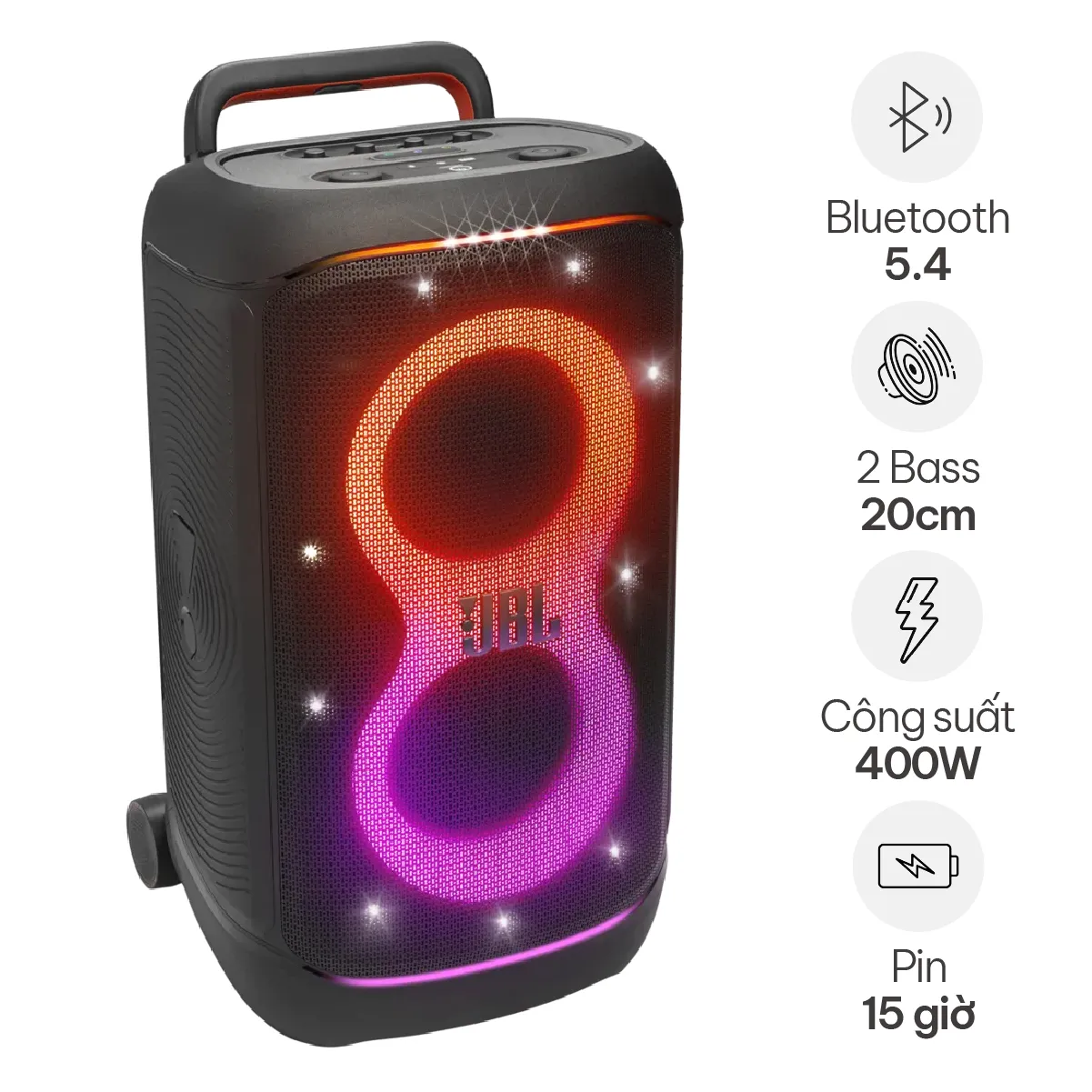 Loa JBL PartyBox 520 (400W, Pin 15h, Bluetooth 5.4)