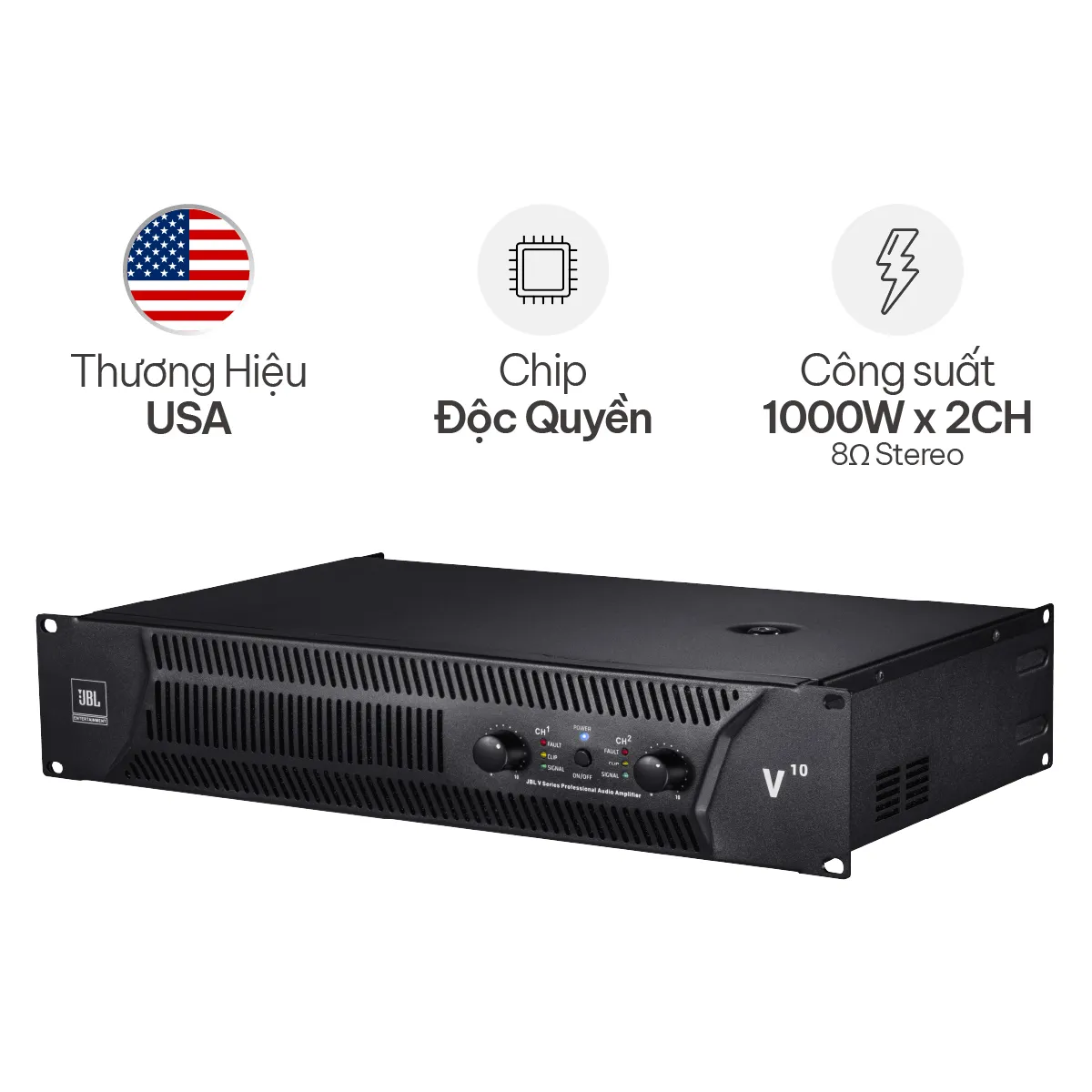 Cục đẩy công suất 2 kênh JBL V10