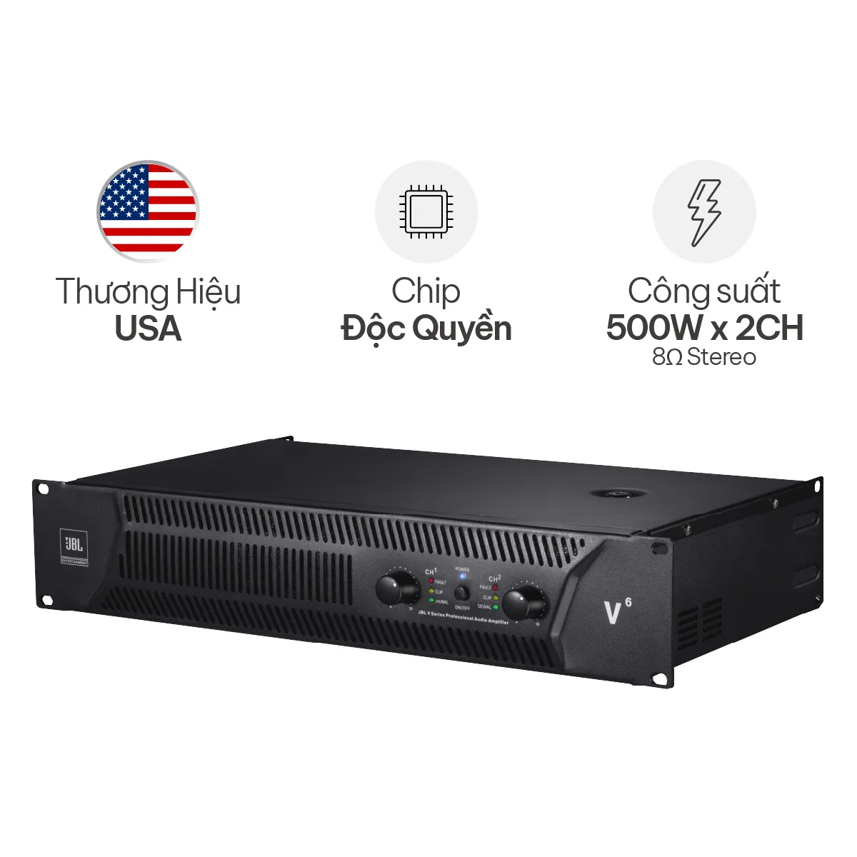 Cục đẩy công suất 2 kênh JBL V6