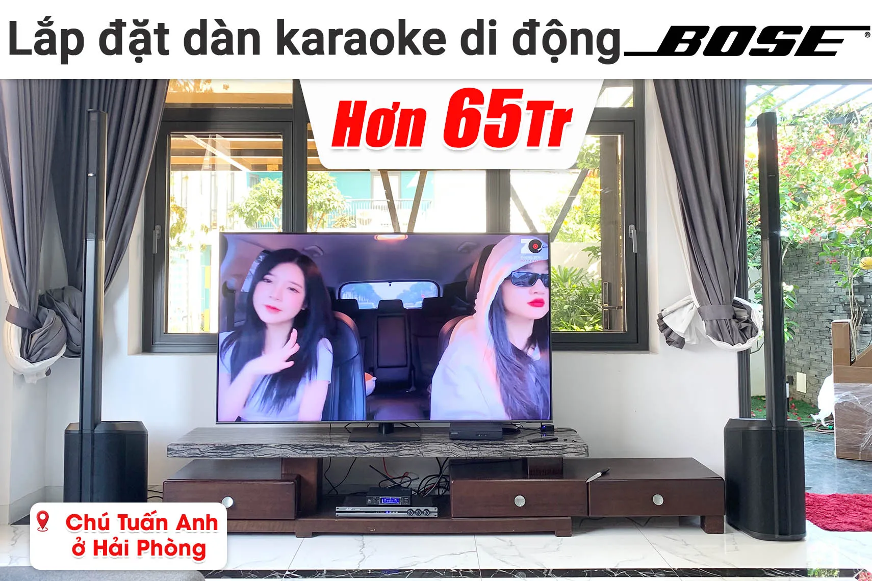 Lắp đặt dàn karaoke di động Bose hơn 65 triệu cho chú Tuấn Anh ở Hải Phòng (Bose L1 Pro 8, JBL VM300,...)