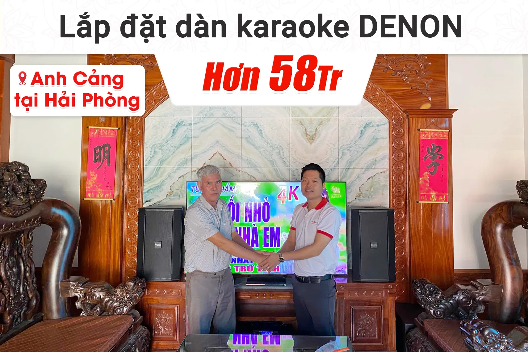 Lắp đặt dàn karaoke Denon hơn 58tr cho anh Cảng tại Hải Phòng