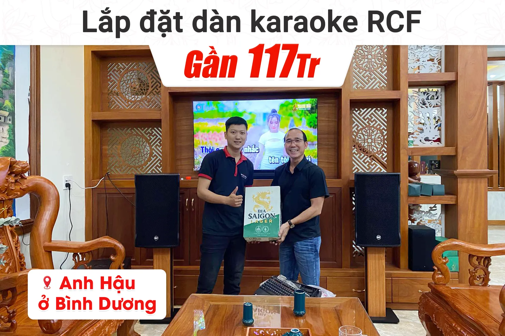 Lắp đặt dàn karaoke RCF gần 117tr cho anh Hậu tại Bình Dương (RCF CMAX 4112, TS12S, VX8, V10, Nex PS-10, BJ-U600)