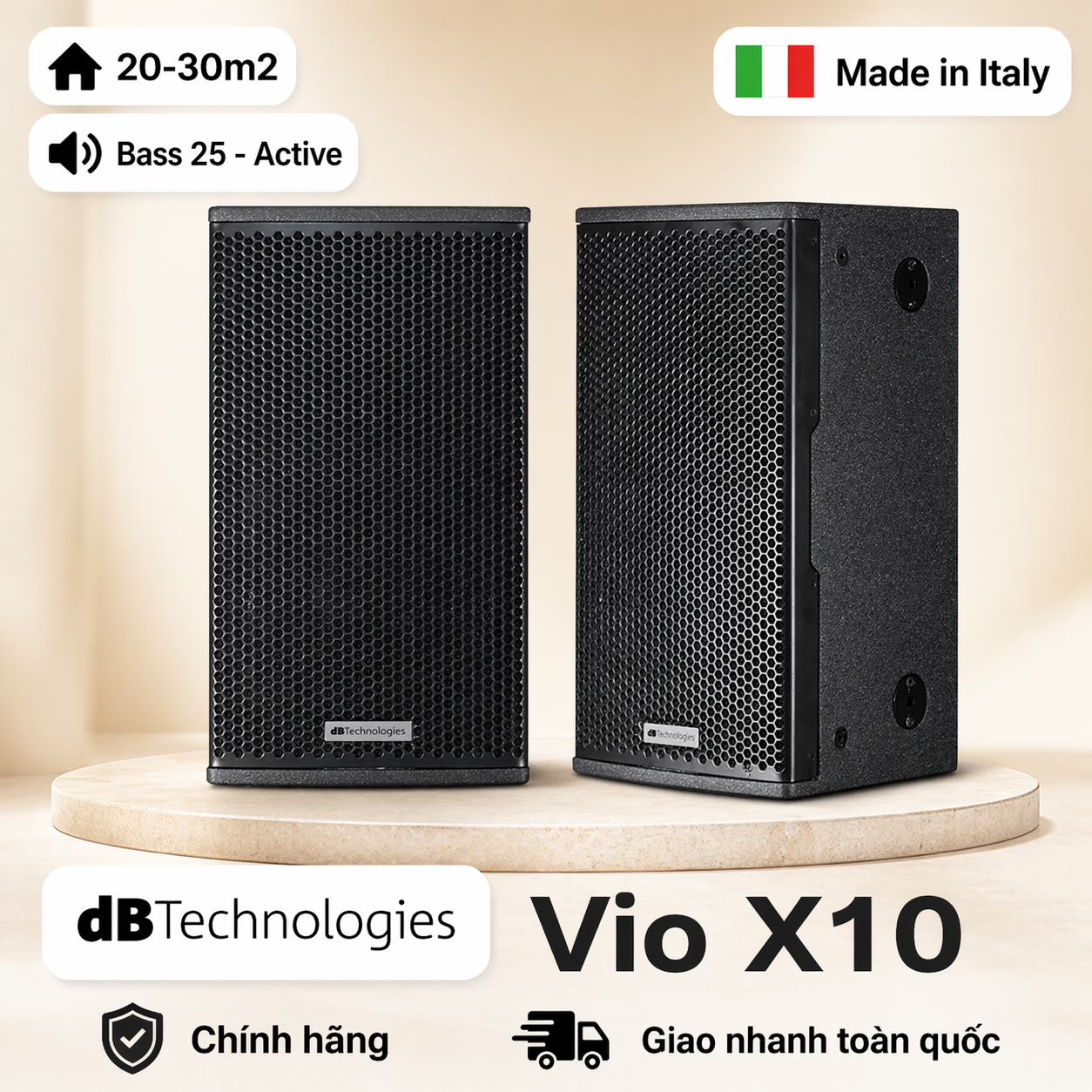 Loa dBTechnologies Vio X10 (Bass 25cm, Active, Made in Italy, Từ Neo)