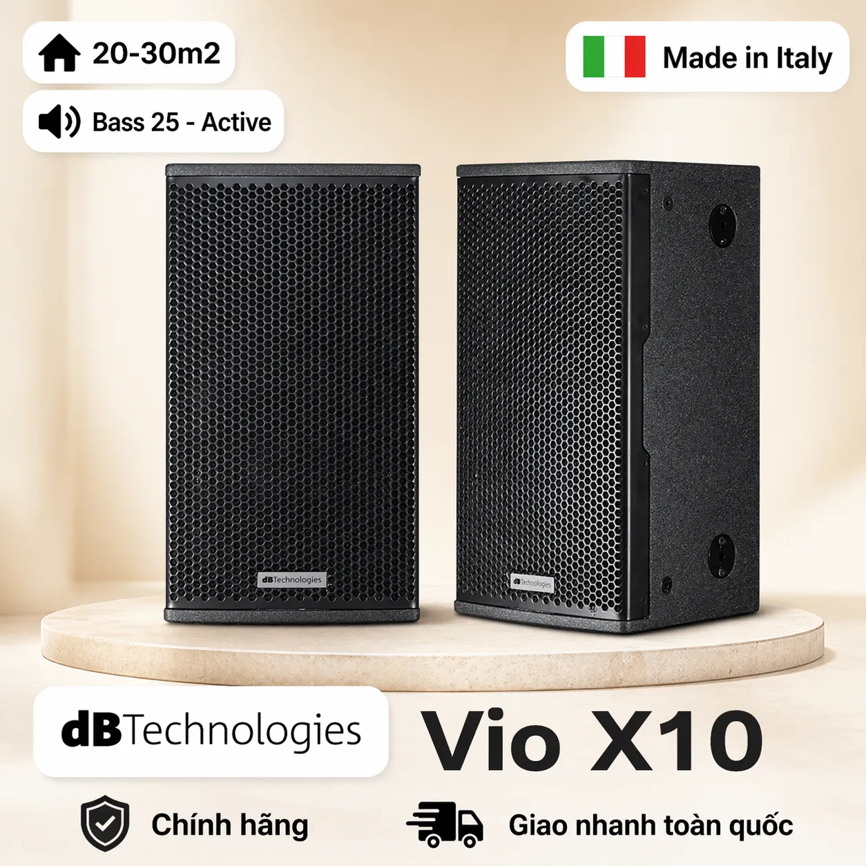 Loa dBTechnologies Vio X10 (Bass 25cm, Active, Made in Italy, Từ Neo) - Hình 1