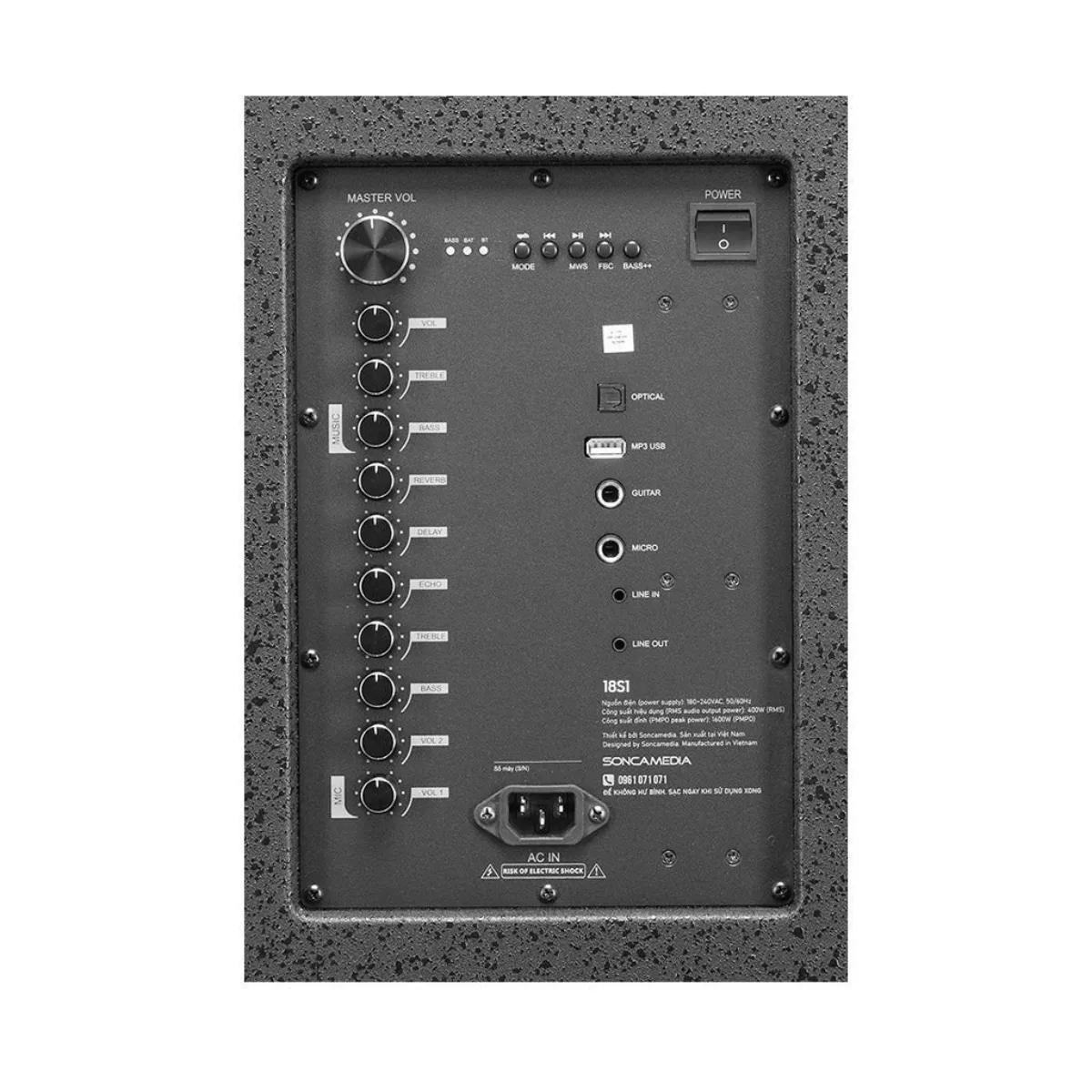 Loa kéo Acnos 18S1 (Bass 50cm, 400W RMS, Kèm 2 micro) - Hình 11