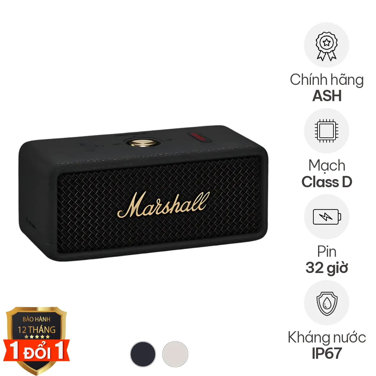 Loa Marshall Emberton 3 (2 x 38W, Pin 32h, Bluetooth 5.3, IP67)