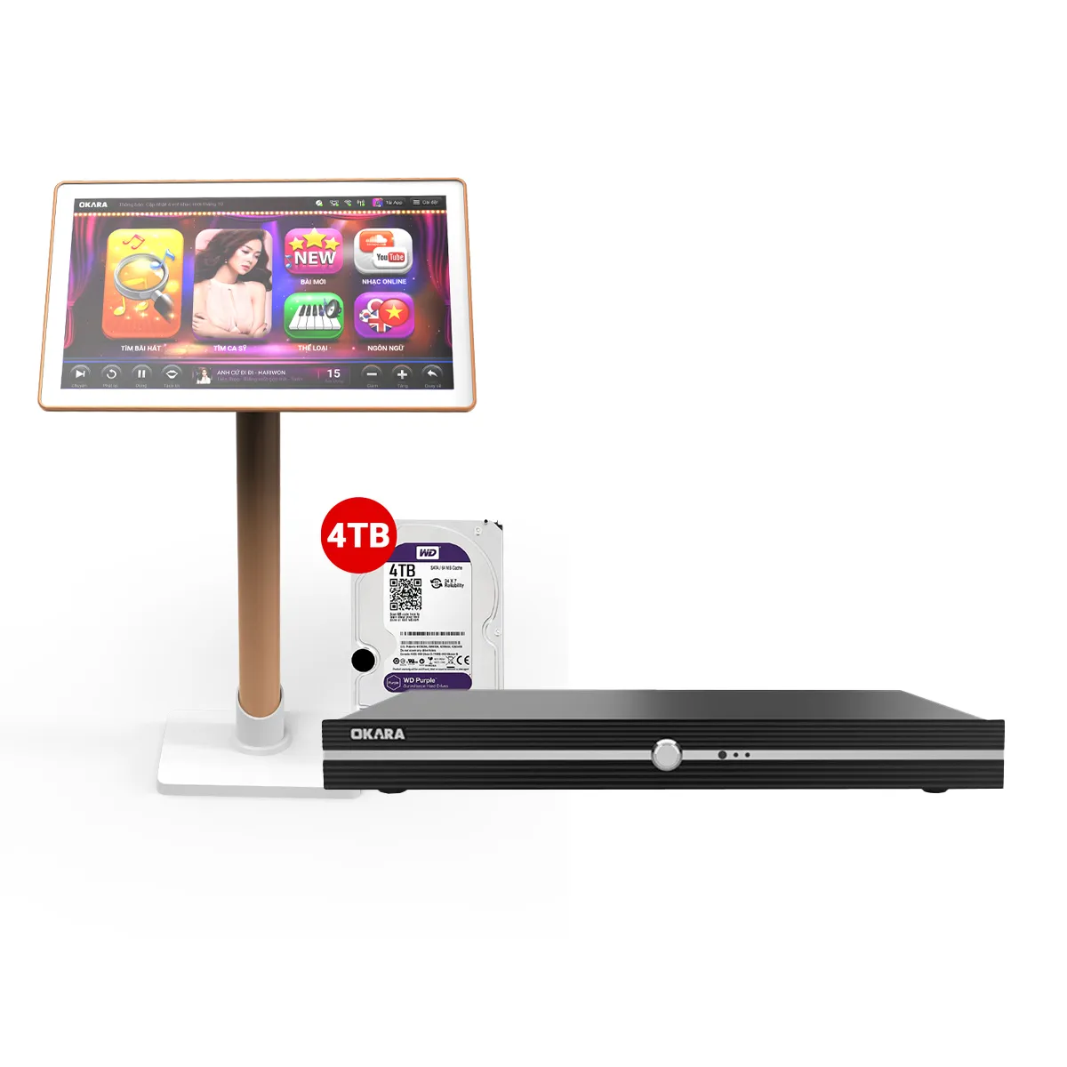 Combo đầu màn Okara M15i 4TB + Màn Okara C21 21.5 Inch