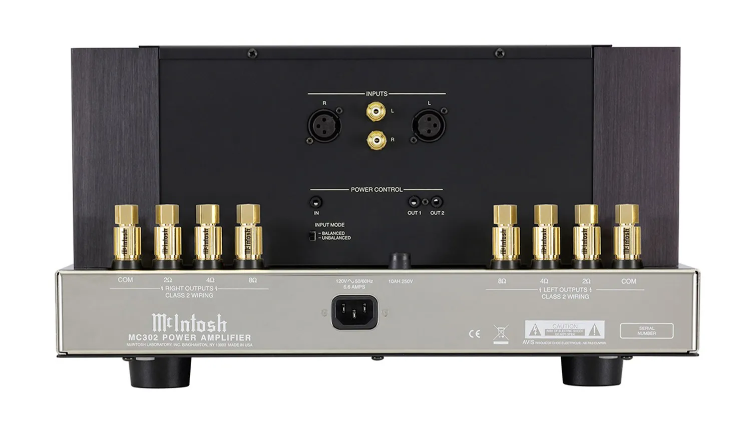 Power Amply McIntosh MC302 mặt sau