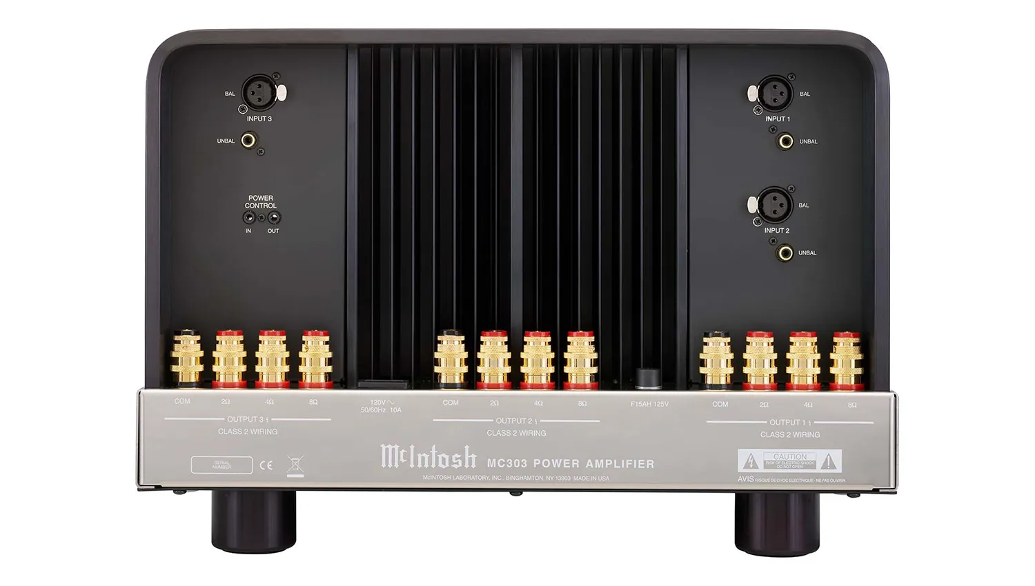 Power amply McIntosh MC303 mặt sau