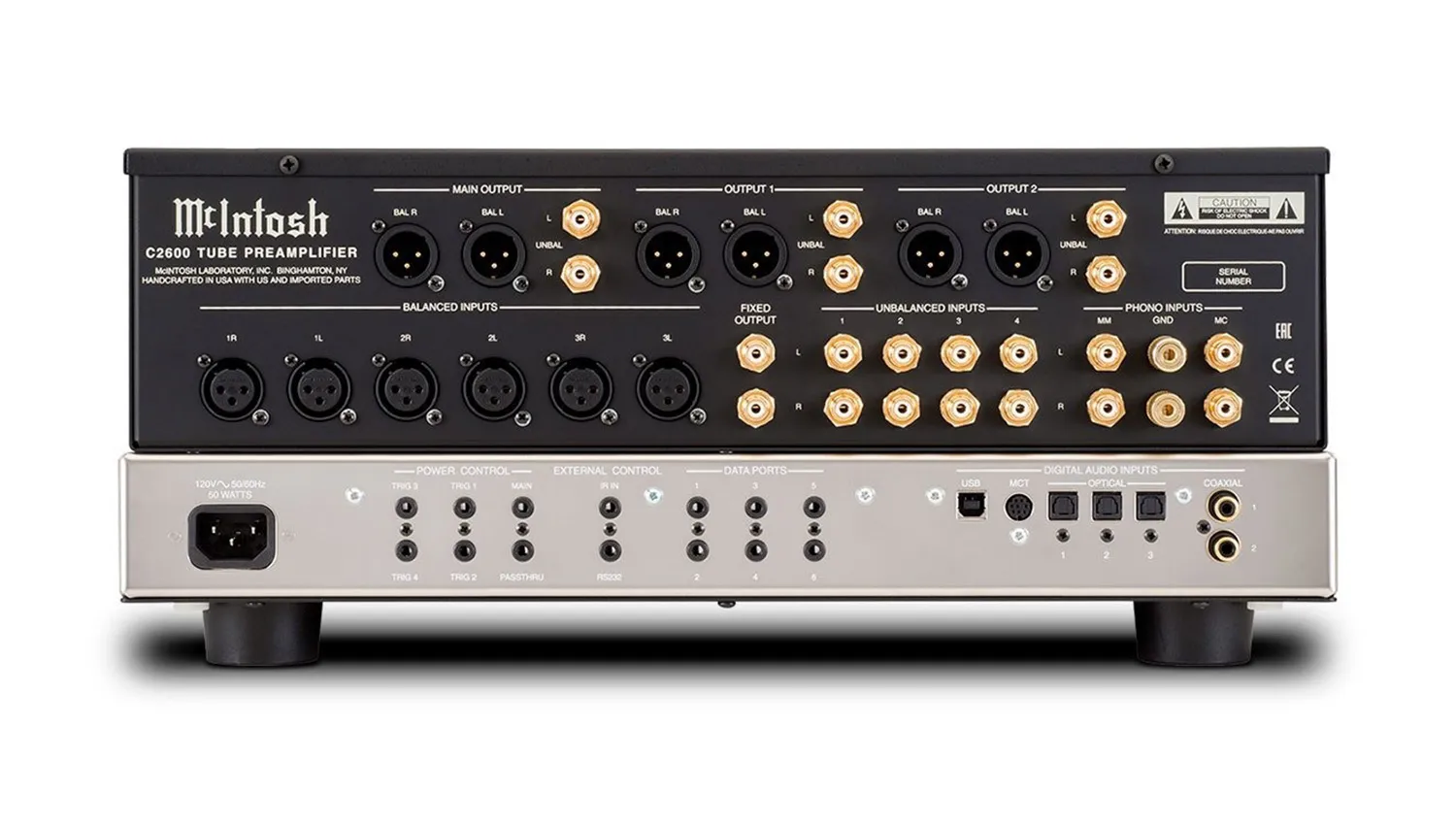Pre Amply McIntosh C2600 mặt sau