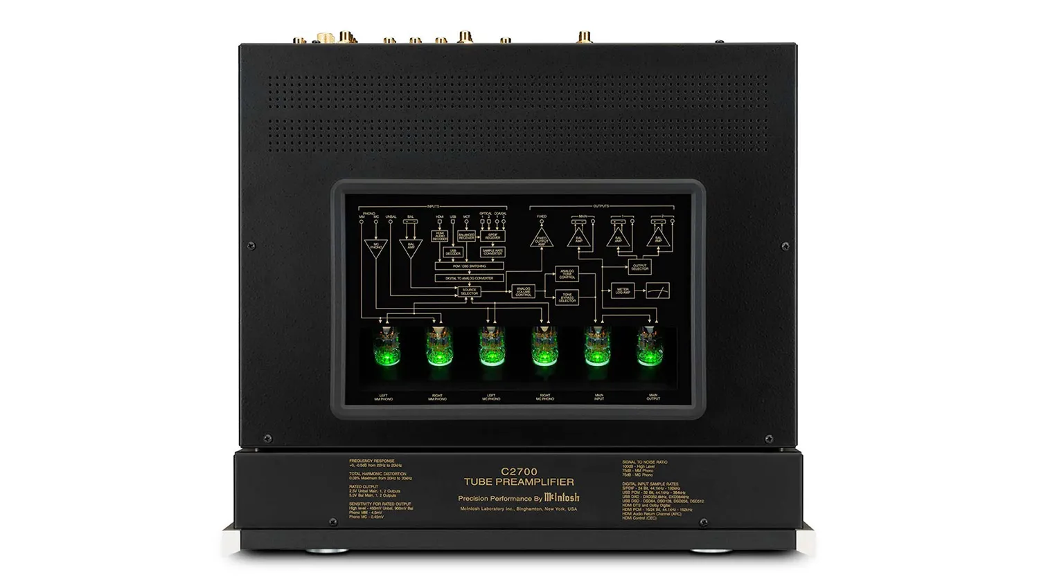 Pre Amply McIntosh C2700 mặt trên