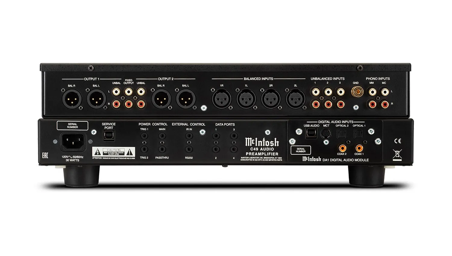 Pre Amply McIntosh C49 mặt sau